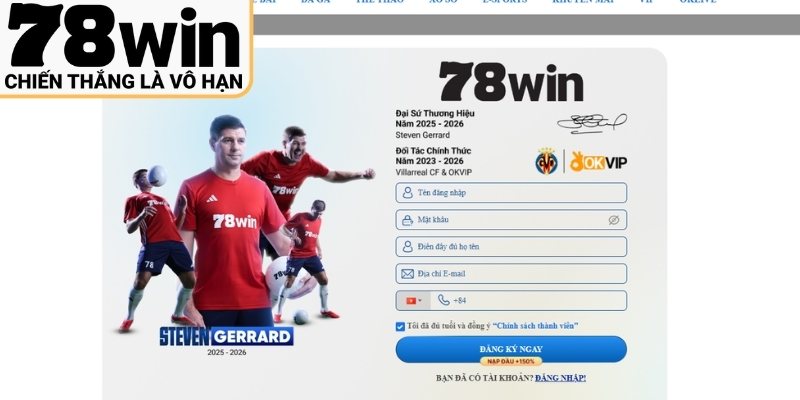 Quy trình đăng ký tài khoản 78win dành cho thành viên