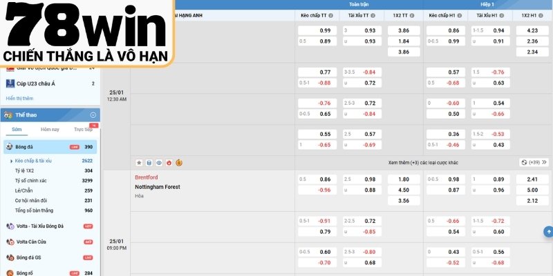 Cập nhật trận đấu liên tục